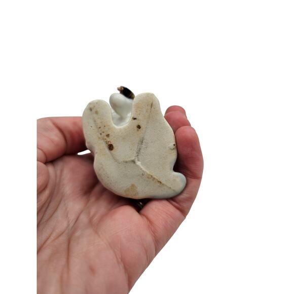 Vintage Scotty Dog White Blue Ceramic Figurine made in Japan - Picture 4 of 5